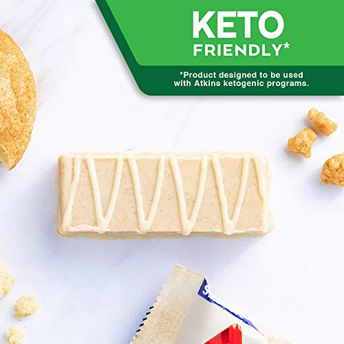 Atkins Snack Bar, Snickerdoodle, Made with B Vitamins and Real Almond Butter, Naturally Flavored, Keto Friendly, and Gluten Free (30 Bars)