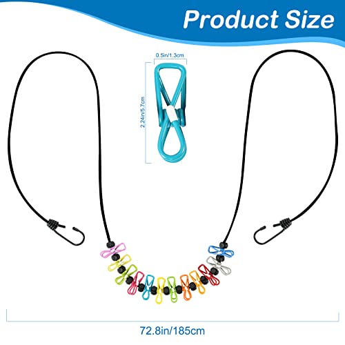 Retractable Portable Clothesline for Travel,Clothing line with 12 Clothes Clips, for Indoor Laundry Drying line,Outdoor Camping Accessories