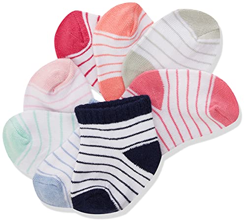 Hudson Baby Unisex Baby Cotton Rich Newborn and Terry Socks Stripes Girl, 6-12 Months