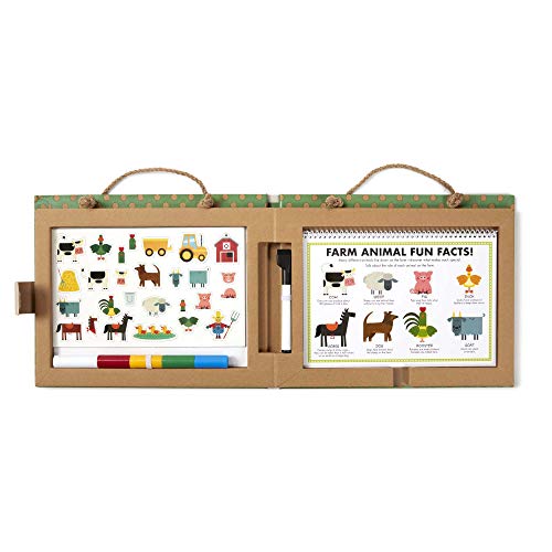 Melissa and Doug Natural Play: Play, Draw, Create Reusable Drawing and Magnet Kit – Farm (38 Magnets, 5 Dry-Erase Markers)