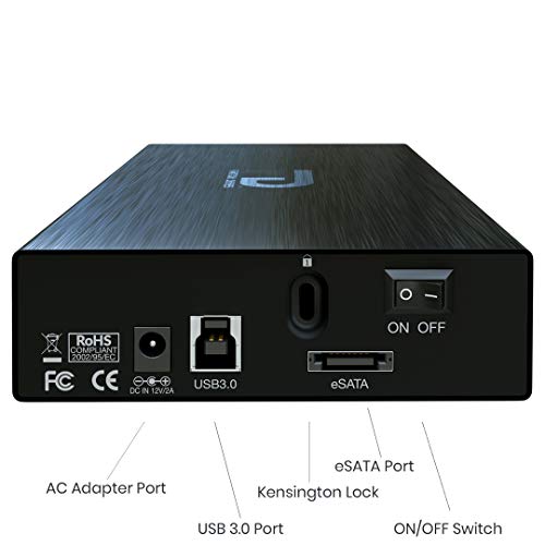 FD 8TB External Hard Drive - USB 3.2 Gen 1 - 5Gbps and eSATA - GForce 3 Aluminum - Black - Compatible with Mac/Windows/PS4/Xbox (GF3B8000EU) by Fantom Drives