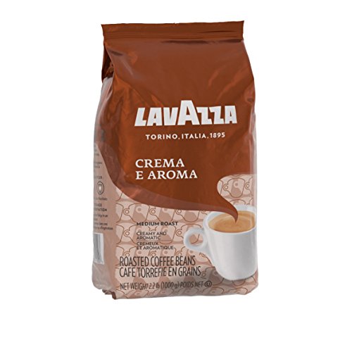 Lavazza Crema E Aroma Whole Bean Coffee Blend, 2.2-Pound Bag , Balanced medium roast with an intense, earthy flavor and long lasting crema, Non-GMO