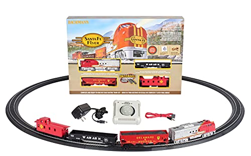 Bachmann Trains - Santa Fe Flyer Ready To Run Electric Train Set - HO Scale 19.50 x 3.00 x 13.25 Inches