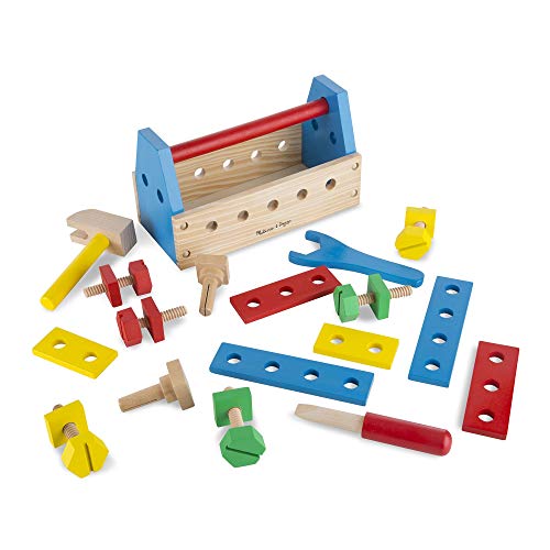 Melissa and Doug Take-Along Tool Kit Wooden Construction Toy (24 pcs)