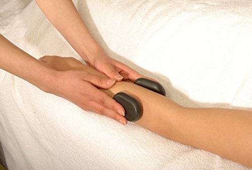 Master Massage 18 Pieces Mini Body Massage Hot Stone Set with Bamboo Box, Black