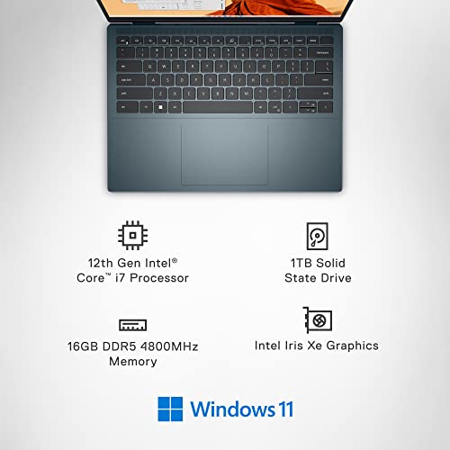Dell Inspiron 14 Plus 7420 Laptop - 14 inch, 2.2K 16:10, Intel Core i7-12700H, 16GB DDR5 RAM, 1TB SSD, Intel Iris Xe, 2 Yr Onsite + AntiVirus, Migrate, Windows 11 Pro+Office 365 - Atlantic Green