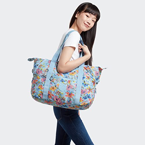 Kipling Women's Art Medium Tote Bag, Lightweight Large Weekender, Travel Handbag, Wild Flowers