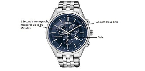Citizen Men's Eco-Drive Corso Classic Watch in Stainless Steel, Blue Dial (Model: AT2141-52L)