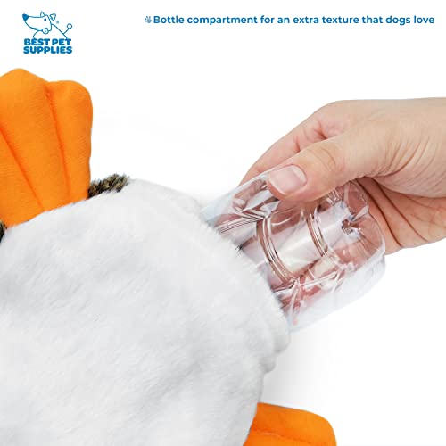 Best Pet Supplies 2-in-1 Stuffless Squeaky Dog Toys with Soft, Durable Fabric for Small, Medium, and Large Pets, No Stuffing for Indoor Play, Holds a Plastic Bottle - 1Wild Duck, Medium