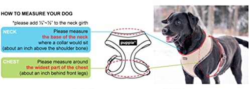 Puppia Soft Dog Harness No Choke Over-The-Head Triple Layered Breathable Mesh Adjustable Chest Belt and Quick-Release Buckle, Purple, Medium