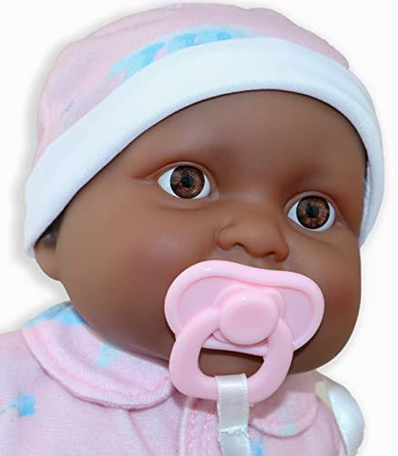 JC Toys Twins 13' Realistic Soft Body Baby Dolls Berenguer Boutique | Twins Gift Set with Removable Outfits and Accessories | Pink and Blue | African American | Ages 2+