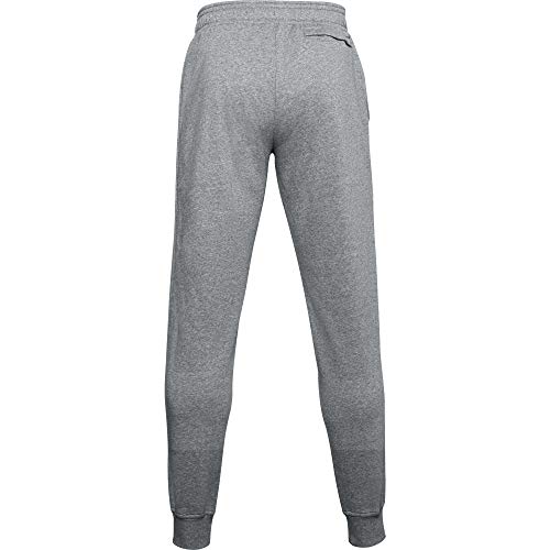 Under Armour Mens Rival Fleece Joggers , Pitch Gray Light Heather (012)/Onyx White , Medium