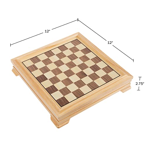 Hey! Play! Deluxe 7-in-1 Game Set - Chess - Backgammon Etc, Brown (12-2072)