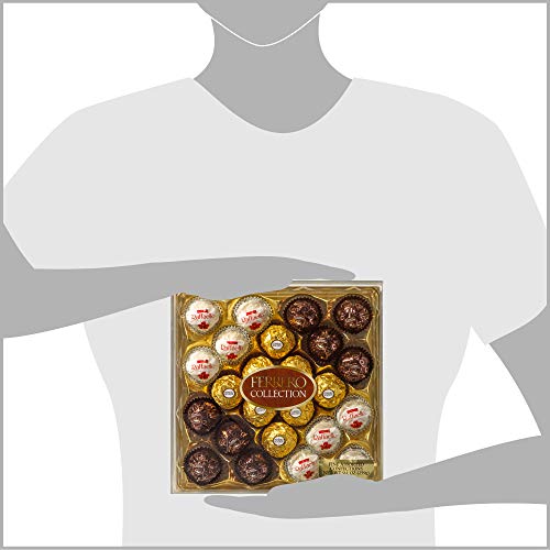 Ferrero Collection Premium Gourmet Assorted Hazelnut Milk Chocolate, Dark Chocolate And Coconut, Mother's Day Gift, 9.1 oz, 24 Count
