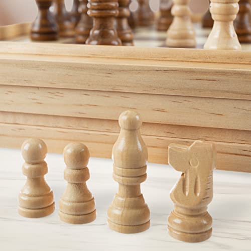 Hey! Play! Deluxe 7-in-1 Game Set - Chess - Backgammon Etc, Brown (12-2072)