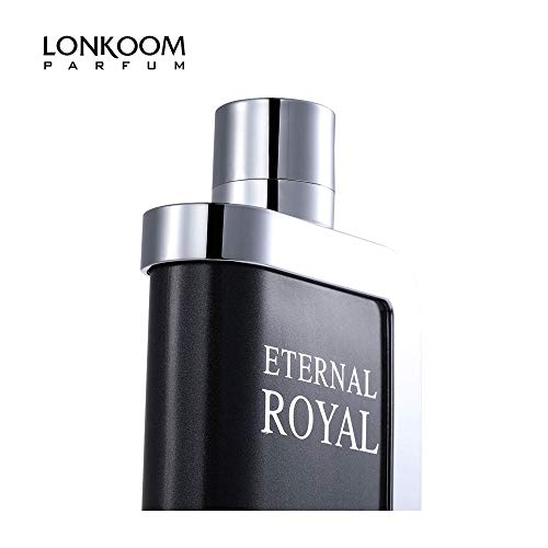 Lonkoom Eternal Royal - Fragrance for Men - Amber and Woody Scent - Perfume Notes of Litchi, Bergamot, Raspberry, Cardamom, Musk, Sandalwood - Long Wearing Aromatic Projection - 3.4 oz EDT Spray