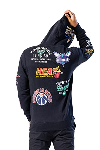 Ultra Game NBA Multi Team Mens Soft Fleece Pullover Hoodie Sweatshirt, Black, Large