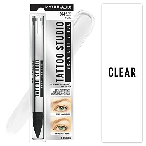 Maybelline TattooStudio Brow Lift Stick Makeup with Wax Conditioning Complex, Clear, 1 Count