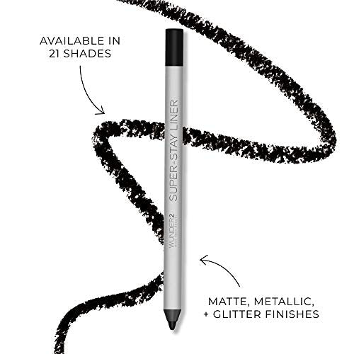 Wunder2 SUPER-STAY Makeup Eyeliner Pencil Long Lasting Waterproof, Matte, Essential Black