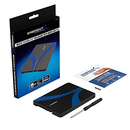 SABRENT mSATA to USB 3.0 / 2.5 Inch SATA III Aluminum Enclosure Adapter (EC-MSMU)
