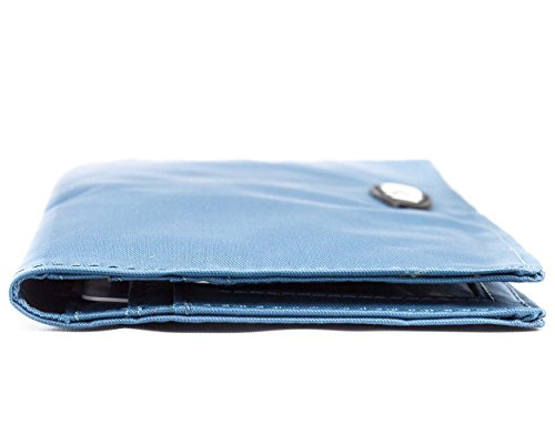 Big Skinny Women's Leather Executive Bi-Fold Checkbook Slim Wallet, Holds Up to 40 Cards,Lightweight,Slim, Teal