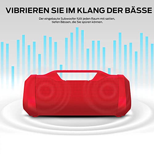 Monster Blaster 3.0 Portable Speaker, 120W Wireless Bluetooth Speaker, IPX5 Rechargeable Waterproof Bluetooth Speaker with USB Charge Out and Aux Input