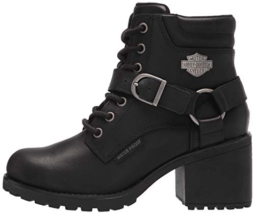 HARLEY-DAVIDSON FOOTWEAR Women's Howell 5' Lace Motorcycle Boot, Black, 7.5
