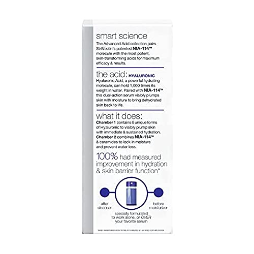 StriVectin Advanced Acids Hyaluronic Dual-Response Face Serum with HA and Niacinamide, Rehydrate and Replump the Skin, 1 Fl Oz