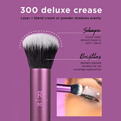 Real Techniques Everyday Essentials Kit, Makeup Brushes and Makeup Blending Sponge, Makeup Tools For Foundation, Blush, Bronzer, and Eyeshadow, Synthetic Bristles, 5 Piece Set