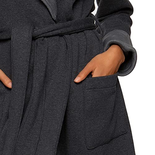 Kirkland Signature Women's Fleece Lined Robe (Medium, Charcoal)