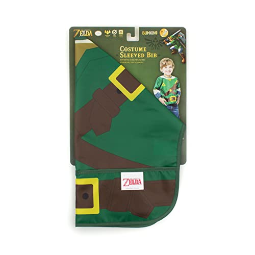 Bumkins Sleeved Bib Nintendo Baby/ Toddler/Smock, Waterproof, Washable, Stain and Odor Resistant, 6-24 Months, Zelda
