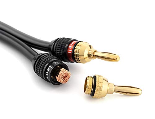 Sewell SW-29863-12 Deadbolt Banana Plugs 12-Pairs by, Gold Plated Speaker Plugs, Quick Connect