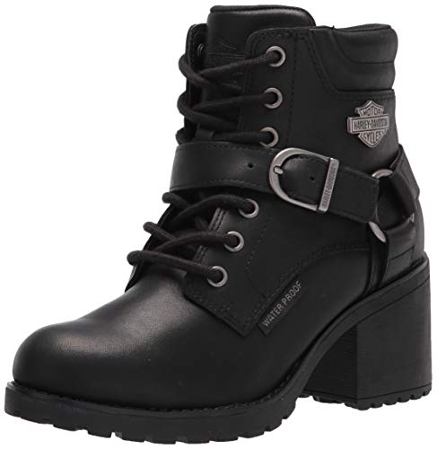 HARLEY-DAVIDSON FOOTWEAR Women's Howell 5' Lace Motorcycle Boot, Black, 7.5