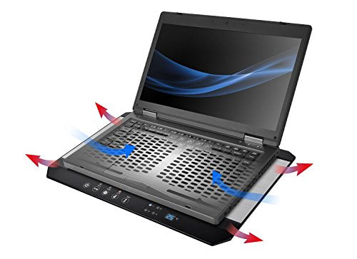 Thermaltake Massive TM Aluminum Panel Dual 120mm Fans Adjustable Temperature Sensor 10'-17' Laptop Notebook Cooling Pad CL-N002-PL12BL-A