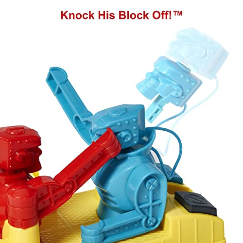 Mattel Games Rock 'Em Sock 'Em Robots Kids Game Knock or Block Fighting Robots, Roll Die and Think Fast with Red Rocket and Blue Bomber
