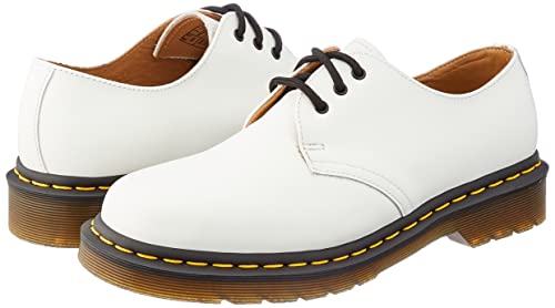 Dr. Martens Unisex 1461 Quad Oxford, White Polished Smooth, 7 US Men