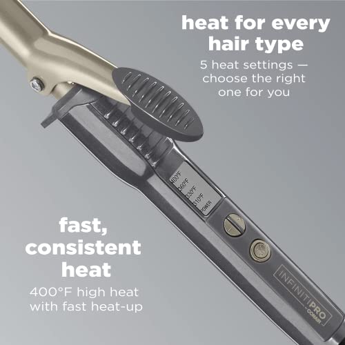 INFINITIPRO BY CONAIR Tourmaline 3/4-Inch Ceramic Curling Iron, ¾-inch barrel produces tight curls – for use on short to medium hair