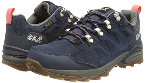 Jack Wolfskin Women's Refugio Texapore Low W Hiking Shoe, Dark Blue/Grey, 6