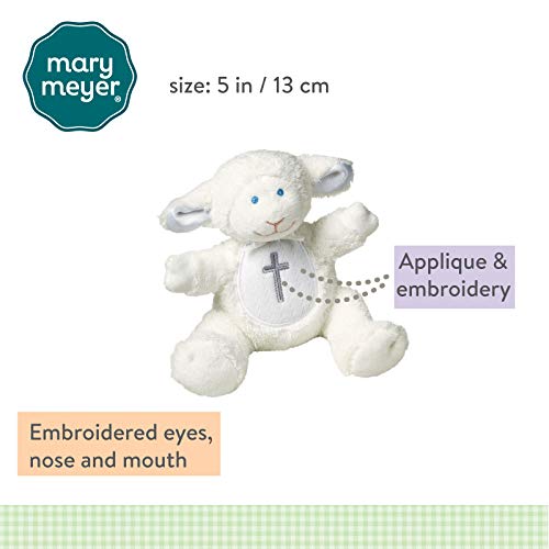 Mary Meyer Baby Rattle Soft Toy, 5-Inches, Christening Lamb,White