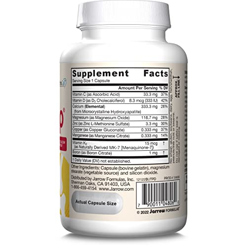 Jarrow Formulas BoneUp Three Per Day - Micronutrient Formula for Bone Health- Includes Natural Sources of Vitamin D3, Vitamin K2 (as MK-7) and Calcium - 90 Capsules - 30 Servings (Packaging May Vary)
