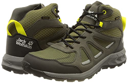 Jack Wolfskin Men's Woodland 2 Texapore MID M Hiking Shoe, Khaki/Green, 12