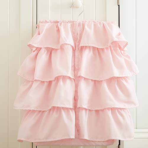 Levtex Baby - Willow Crib Bed Set - Baby Nursery Set - Pink - Soft Rosette Pintuck - 5 Piece Set Includes Quilt, Fitted Sheet, Diaper Stacker, Wall Decal and Crib Skirt/Dust Ruffle