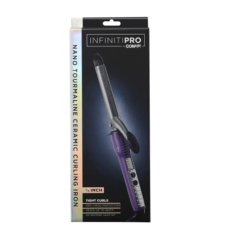 INFINITIPRO BY CONAIR Tourmaline 3/4-Inch Ceramic Curling Iron, ¾-inch barrel produces tight curls – for use on short to medium hair