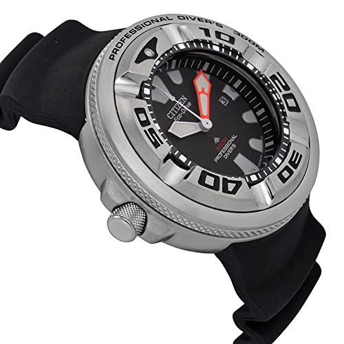 Citizen Men's Eco-Drive Promaster Sea Dive Watch in Stainless Steel with Black Polyurethane strap, Black Dial (Model: BJ8050-08E)