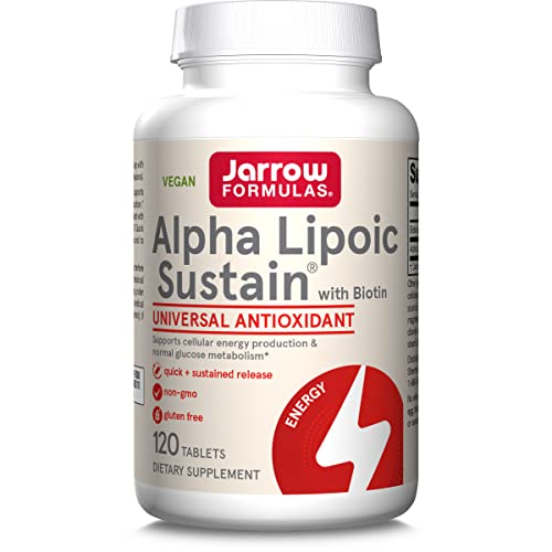 Jarrow Formulas Alpha Lipoic Sustain 300 mg - Antioxidant + Biotin - Glucose Metabolism and Energy Production Support - Releases ALA Over Longer Period - Up to 120 Servings (PACKAGING MAY VARY)