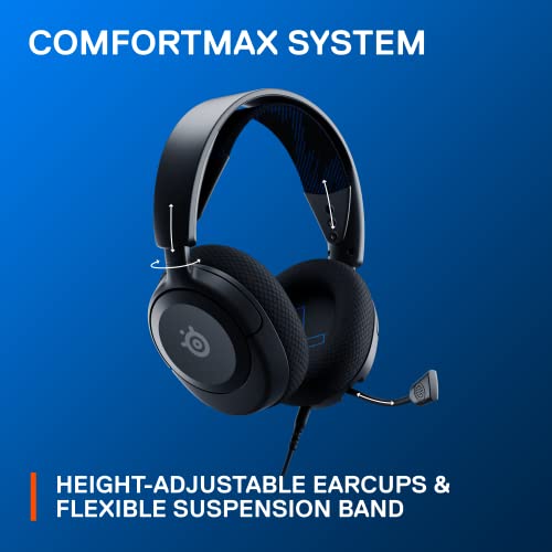 SteelSeries New Arctis Nova 1P Multi-System Gaming Headset — Hi-Fi Drivers — 360° Spatial Audio — Comfort Design — Durable — Lightweight — Noise-Cancelling Mic — PS5/PS4, PC, Xbox, Switch - Black