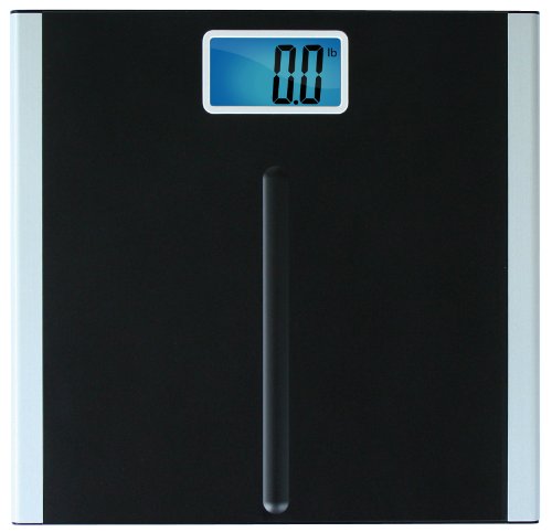 Eat Smart Precision Premium Digital Bathroom Scale with 3.5 inch Readout Display and 'Step-On' Technology, Bath Scale for Body Weight, 400 lb Capacity, Black