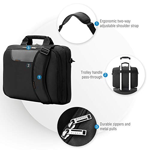 Everki Advance Laptop Bag - Briefcase, Fits up to 16-Inch (EKB407NCH), Charcoal