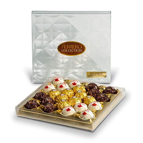 Ferrero Collection Premium Gourmet Assorted Hazelnut Milk Chocolate, Dark Chocolate And Coconut, Mother's Day Gift, 9.1 oz, 24 Count