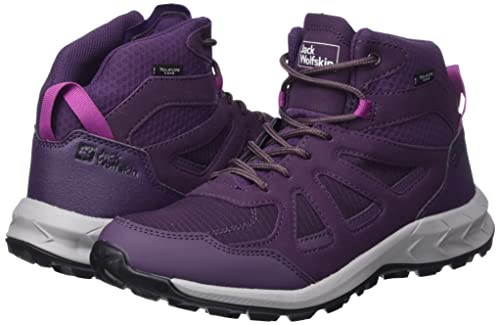 Jack Wolfskin Women's Woodland 2 Texapore MID W Hiking Shoe, Purple/Phantom, 6.5 Wide